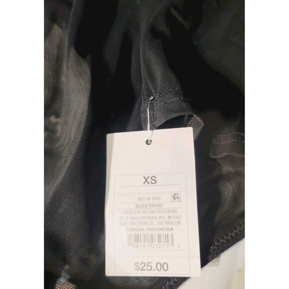 Auden Women's XS Mesh Long Sleeve Bodysuit Stretch Black Snap Close Transparent - Picture 8 of 9